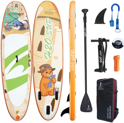 CE approuvé OEM H2O personnalisé tout autour de l'impression UV gonflable Sup Board en 10'de longueur/30'' de largeur/6'' d'épaisseur Paddleboard gonflable